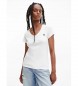 Calvin Klein Jeans Smal T-shirt med V-ringning vit