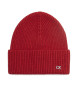 Calvin Klein Bonnet tricot en cachemire et laine mlangs rouge