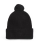 Calvin Klein Gorro de punto suave con pompón negro