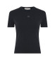 Calvin Klein Jeans Strak aansluitend zwart geribd T-shirt