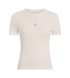 Calvin Klein Jeans Eng anliegendes rosa geripptes T-Shirt