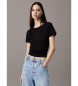 Calvin Klein Jeans T-shirt con logo sul colletto nera