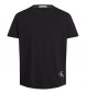 Calvin Klein Jeans Baumwoll-T-Shirt mit schwarzem Aufnäher