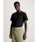 Calvin Klein Jeans Baumwoll-T-Shirt mit Abzeichen Schwarz