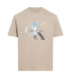 Calvin Klein Jeans Beige kortärmad t-shirt med monogram