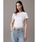 Calvin Klein Jeans T-shirt de corte justo com monograma branco