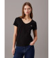 Calvin Klein Jeans T-shirt sottile nera con scollo a V