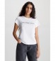Calvin Klein Jeans Majica Slim iz organskega bombaža z logotipom bela