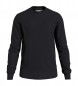 Calvin Klein Jeans Langärmeliges, schmal geschnittenes Sweatshirt aus schwarzem, geprägtem Strickstoff