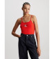 Calvin Klein Jeans Smal topp med rött monogram