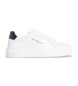 Calvin Klein Jeans Sneaker in pelle monocromatica bianca con suola spessa e preformata