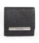 Calvin Klein Cartera de plegado triple con logo pequeño negro