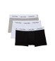 Calvin Klein Lot de 3 caleons taille basse en coton extensible gris, blanc, noir