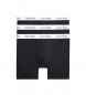 Calvin Klein 3-pack långa svarta boxershorts i bomullsstretch