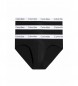 Calvin Klein Paket 3 bombažne raztegljive hlačke črne barve