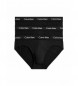 Calvin Klein 3er Pack Baumwoll-Stretch-Slips schwarz