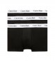 Calvin Klein Zestaw 3 bawełnianych elastycznych spodni z niskim stanem w kolorze czarnym