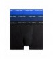 Calvin Klein Paket 3 bombažnih raztegljivih bokseric modre, črne
