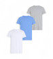 Calvin Klein Confezione da 3 magliette a scollo rotondo nei colori bianco, grigio e blu
