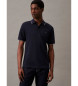 Calvin Klein Polo con riga in piqu elasticizzato blu scuro