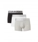 Calvin Klein Pakiranje 3 klasičnih spodnjih delov trenirke bele, sive, črne barve