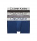 Calvin Klein Pack 3 Boxers taille basse marine, gris, noir