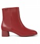 Camper Katie Ankle Boots i läder röd - Klackhöjd 5,1cm