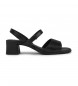 Camper Katie schwarze Ledersandalen -Absatzh�he 5,1cm