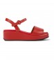 Camper Sandales en cuir Misia rouge -Hauteur du plateau 5,7cm