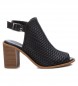 Carmela 160642 sandaler med ankelkängor i svart läder -Höjd 10 cm klack