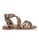 Carmela Brown Leather Sandals 162393