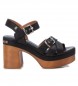 Carmela Usnjeni sandali 160718 črni -Višina pete 10 cm