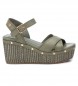 Carmela Leren sandalen 160750 groen