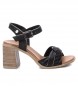 Carmela Lder sandaler 160791 sort -Hlhjde 8cm