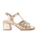 Carmela Leren sandalen 161379 goud -Hoogte hak 7cm
