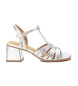 Carmela Leather sandals161379 silver -Heel height 7cm