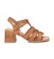 Carmela Leren sandalen161601 bruin -Hoogte hak 7cm