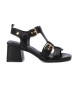 Carmela Leren sandalen 161629 zwart -Helhoogte 6cm