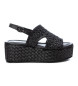 Carmela Leren sandalen 161636 zwart -Hoogte 7cm sleehak