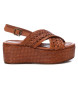 Carmela Leather Sandals 161638 brown -Platform height 7cm