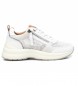 Carmela Leren Sneakers 068603 Wit - Platformhoogte 6cm