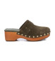 Carmela Leather clogs 160452 green -Heel height 5cm