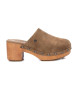 Carmela Leder Clogs 160461 taupe