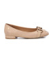 Carmela Leren ballerina's 161449 beige