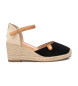 Carmela Leather sandals161618 black -Height 7cm wedge