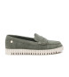 Carmela Leren mocassins 162324 groen