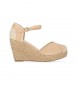 Chika10 Nadia 25 beige sandalen - Hoogte tailleband 8cm
