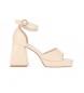 Chika10 Pum 01 beige sandaler -Hælhøjde 8cm