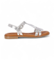 Chika10 Algarroba 01 sandaler i silverfärgat läder