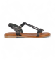 Chika10 Leren sandalen Algarroba 02 zwart